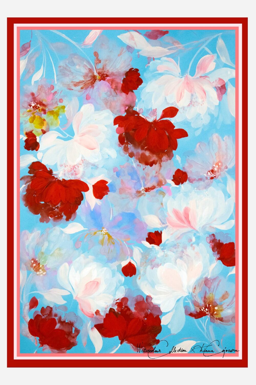 Türkis Bouquet 100 x 70 cm - dianacojocaru.de